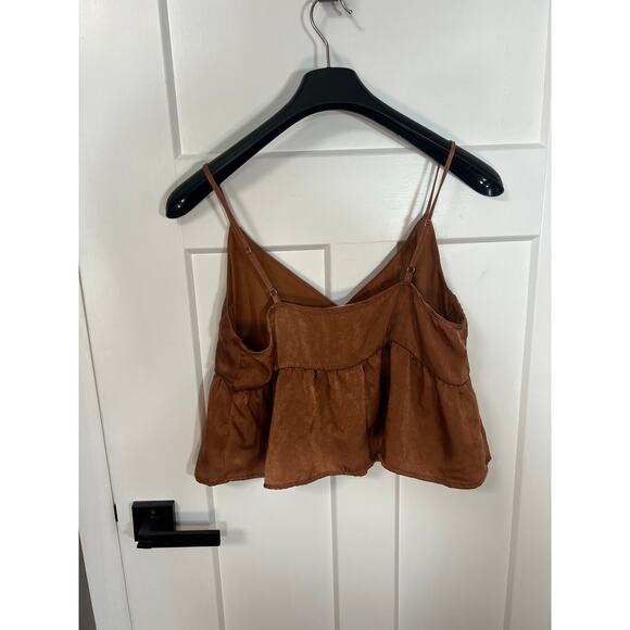 Francesca’s Shannon Satin Babydoll Top NEW Size XL Extra Large Cropped Tank - Picture 8 of 10